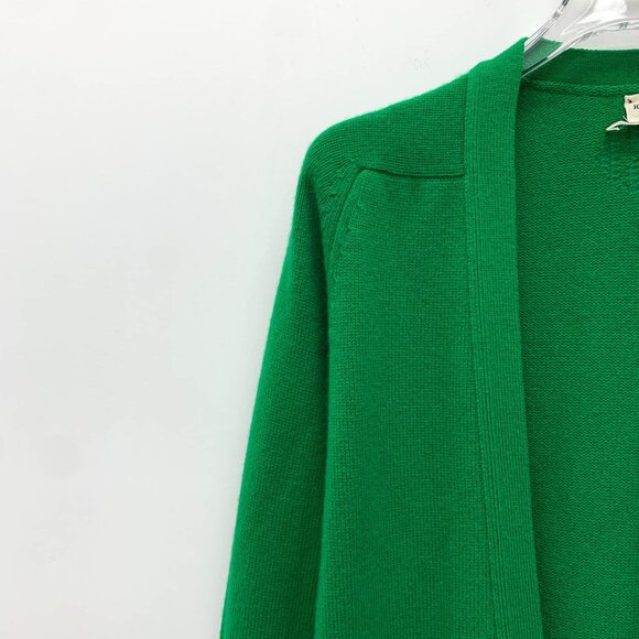 Hermès Green Cashmere Long V-Neck Knitted Cardigan With Pockets & Button Closure - Picture 6 of 7